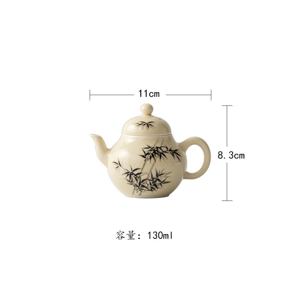 

130ml Hand-painted Bamboo Teapot Handmade Tea Infuser Pot Tea Maker Kettle With Ball Hole Tea Items Accessories Decoration Craft