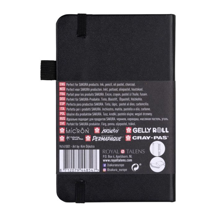 Carnet de Croquis - SAKURA - 9x14cm - 80 Pages - Couverture Noire