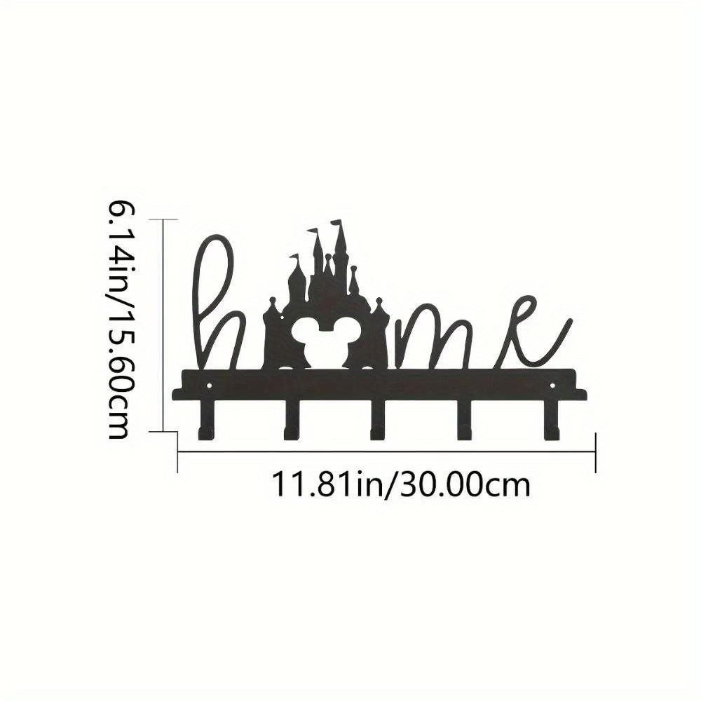 Wall Mounted Wrought Iron Key Holder Coat Rack Metal Decor