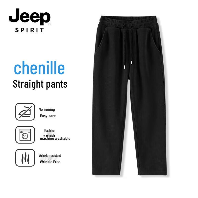JEEP SPIRIT Men's Chenille Straight-Leg Casual Pants