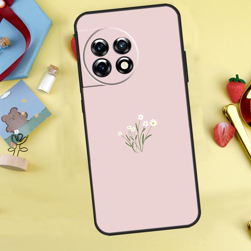 Minimalist Aesthetic Flower Case For OnePlus Nord 5 CE 2 3 4 Lite N20 N30 OnePlus 15 12R 13R 13 12 11 10 10T 13T Cover