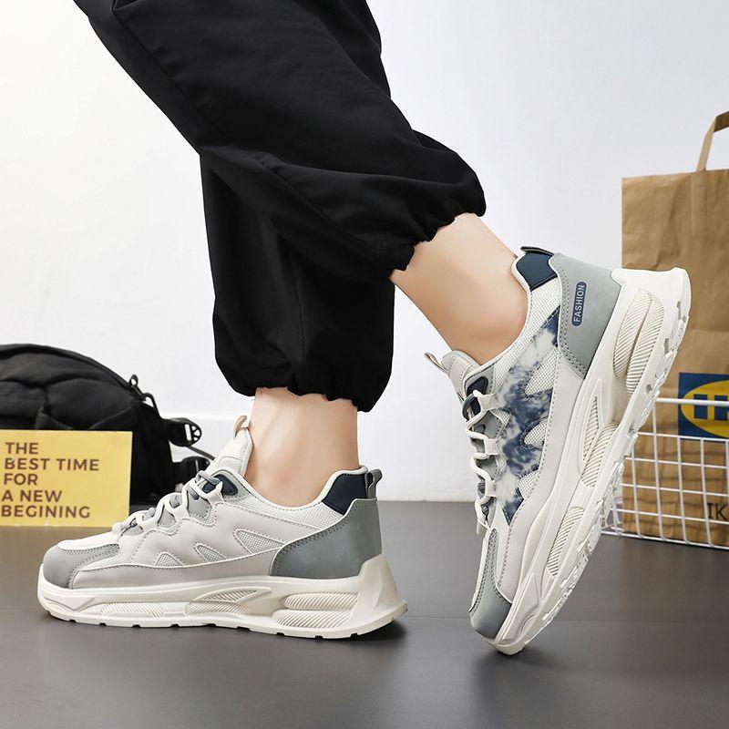 Herbst Neue Mode Schuhe für Herren Ethnisch Vintage Herren Lässige Plateau-Sneaker Vielseitig Atmungsaktiv Abriebfest Tennis-Trainer
