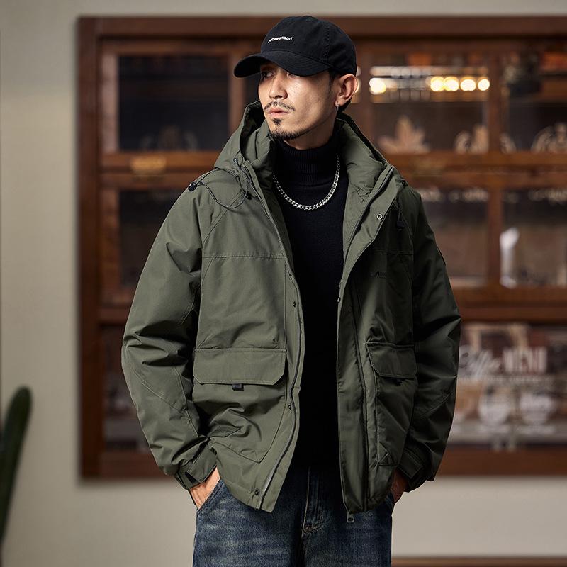 2025 Herren American Retro Hoher Loft Winter Daunenjacke - Trendig, Warm, Winddicht Arbeitskleidung