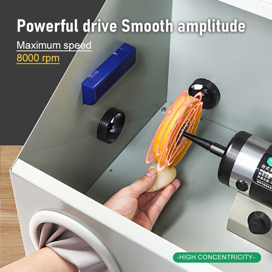 200W Buffer Grinder Jewelry Bench Polisher Adjustable Variable Speed Polishing Machine with Exhaust Fan Blower, Dust Collector,