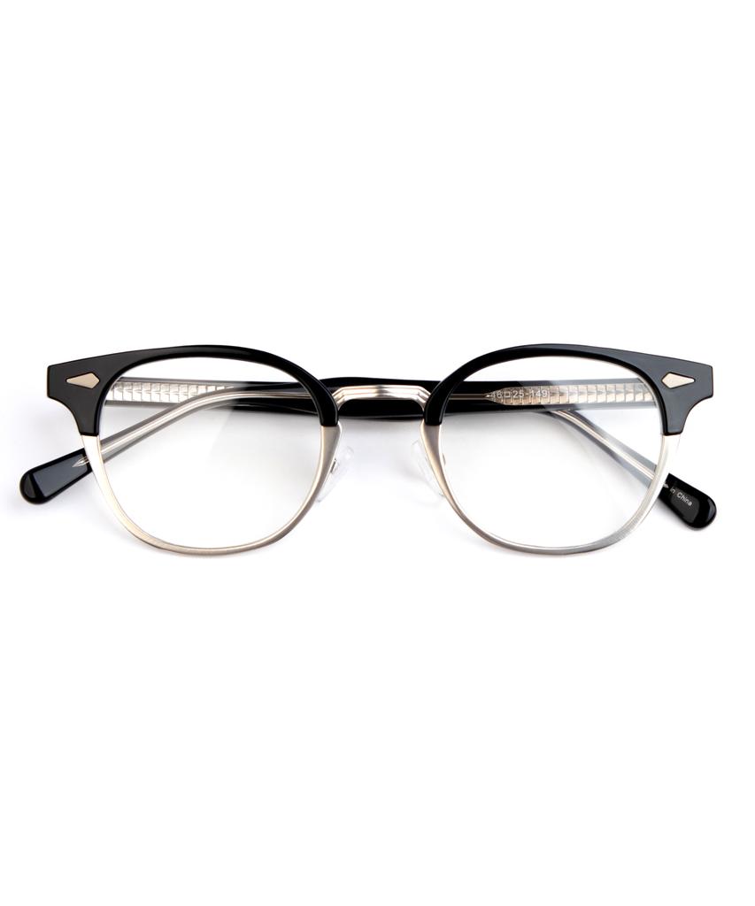 Ssiellonda Stem Black Silver Browline Glasses