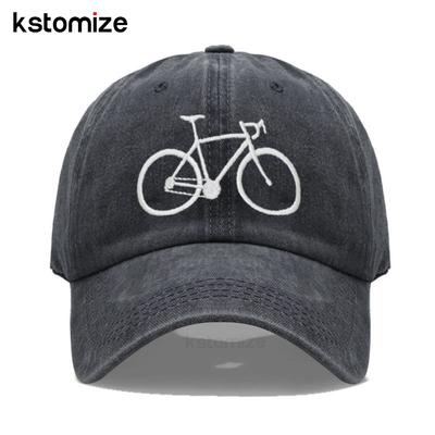 Soft Top Washed Cotton Women's Baseball Cap For Men's Fashion Bicycle Embroidery Dad Hat Sport Golf Caps Hats