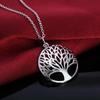925 Sterling Silver Charm Round Tree Pendant Necklace For Women Luxury Fashion Party Wedding Accessories Jewelry Christmas Gifts