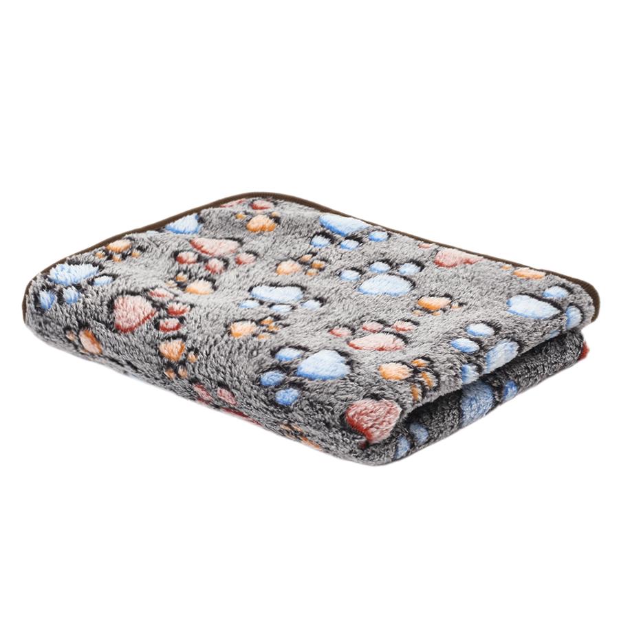 Soft Fluffy High Quality Pet Blanket Flannel Dog Sleeping Blanket Paw Print Pattern Pet Mat Warm Comfortable Blanket for Cat Dog