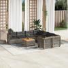 Vidaxl 9-Cz. Garden Furniture Set With Cushions, Grey, Poly Rattan