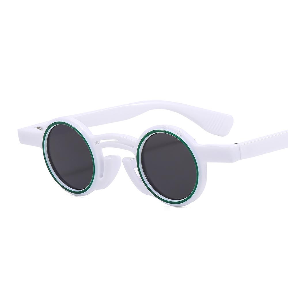 Retro Small Round Punk Women Sunglasses Fashion Double Color Men Trending Hip Hop Sun Glasses Shades UV400 Other