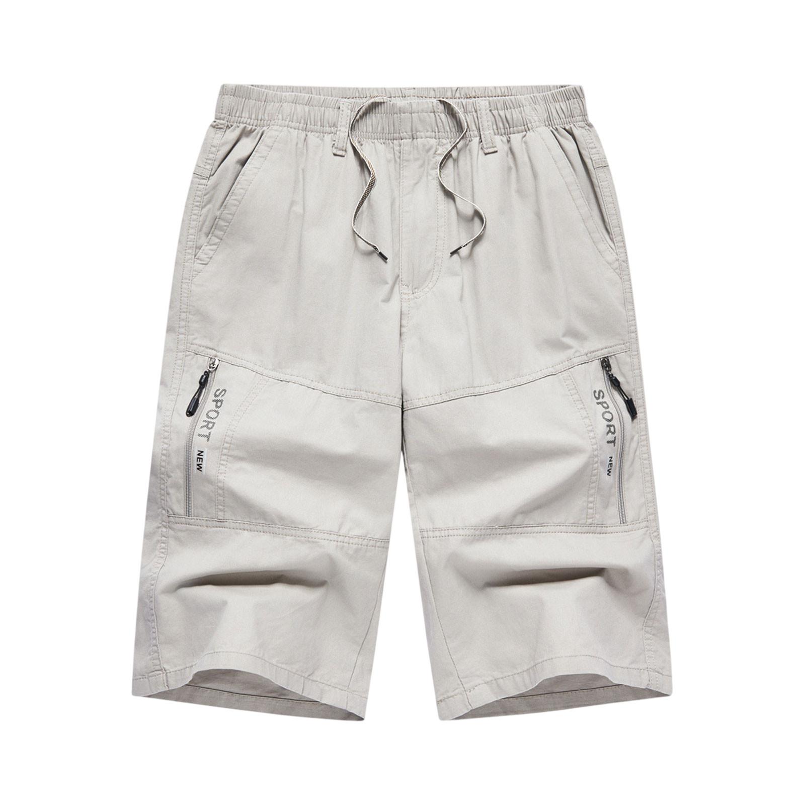 

Мужские повседневные цветные карманные пляжные рабочие брюки-карго на открытом воздухе, шорты, брюки XL светло-серый