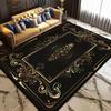 Black Gold Luxury Big Rug for High-Grade Living Room, Fluffy Bedroom Carpet American Style Non-Slip Mats Home Room Decor Mat I