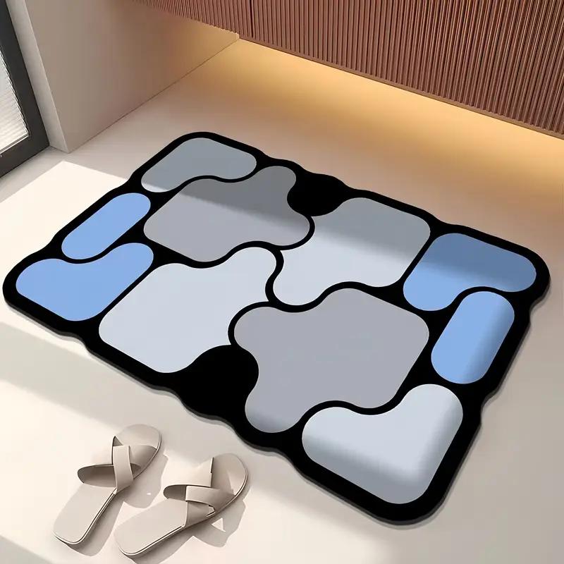 Special-shaped Bathroom Diatom Mud Absorbent Floor Mat Toilet Non-slip Foot Mat Door Mat Entrance Mat