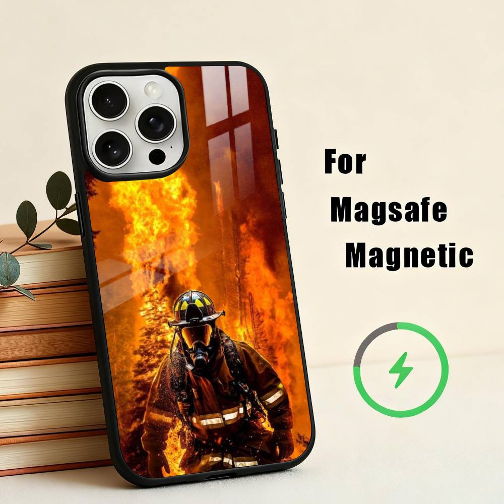 Fire Disaster Firefighter   Phone Case For iPhone 17,16,15,14,13,12,Plus,Pro,Max for Magsafe Magnetic Wireless Charging