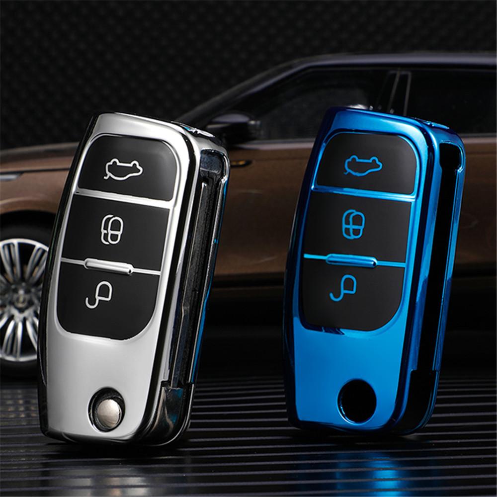 Soft Tpu Car Key Case Cover Keychain For Ford Fiesta Focus 2 Falcon Ecosport Escape Kuga Ecosport Galaxy B-Max C-Max Protector
