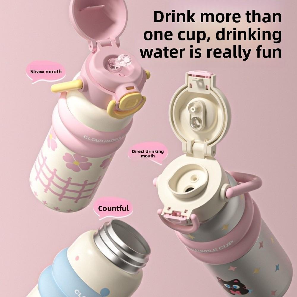Portable Handheld Thermos Cup Leak-Proof Vacuum Flask Unique Thermos Water Bottle  For Women