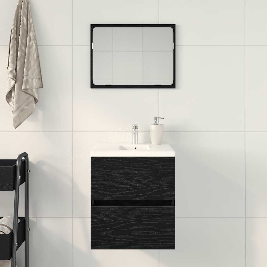 Washbasin Cabinet In Black Oak 41 X 38.5 X 45 Cm Engineered Wood