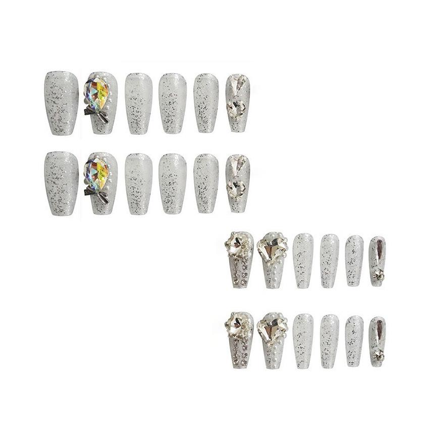 Type 24 Nail Art Nail Pads Stacked Diamond Heavy Craft Fake Nail Pads Finished Ballet Nail Wearing Nail