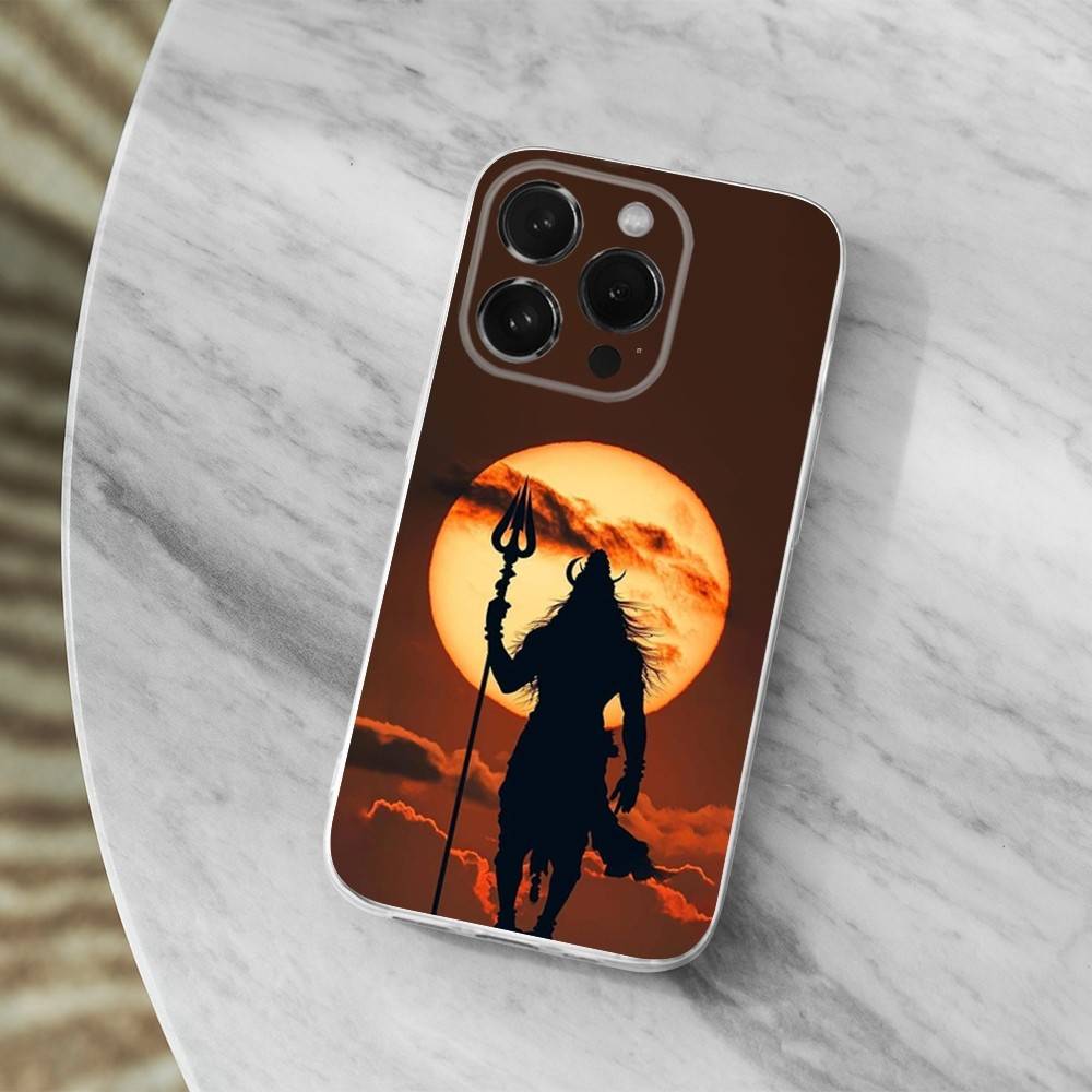 India Mythology Lord Shiva Case For iPhone 17,11,12,13,16,14,15,Pro,Max,Plus,X,XS,XR,SE,Mini Transparent Soft Silicone