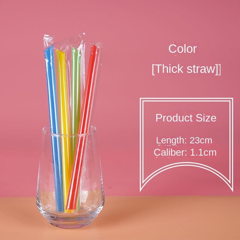 100Pcs Disposable Plastic Straws Juice Drinks Milk Tea Bubble Tea Drinking Wide Independent Packaging Drinking Straw