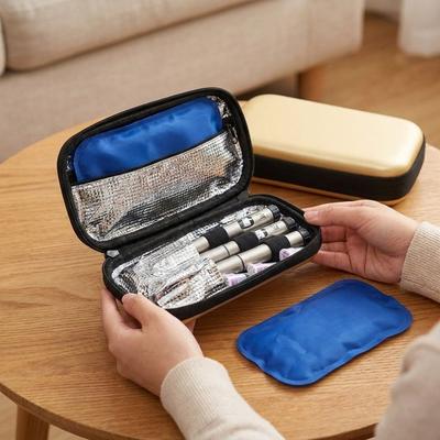 Thermal Insulated Liner Insulin Cooler Travel Case Pill Cooler Bag  For Home Outdoor Camping
