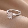Fashion Engagement Ring Princess Cut Diamond  Band Jewellery Ultra-Sparkling Zirconia Open-Back Ring