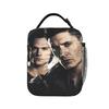 Supernatural TV Series Lunch Bag Fun Lunch Box For Girls Office Portable Zipper Cooler Bag Oxford Print Thermal Tote Handbags
