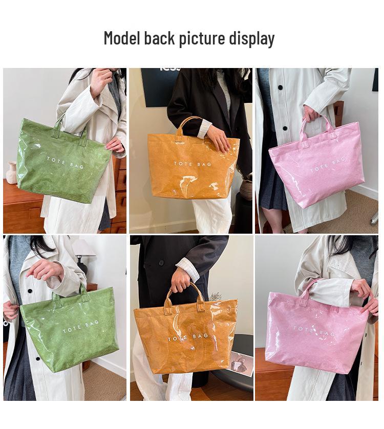 2025 Women's Large Capacity Transparent PVC Handbag - Fashionable, Water-repellent, Simple Style
