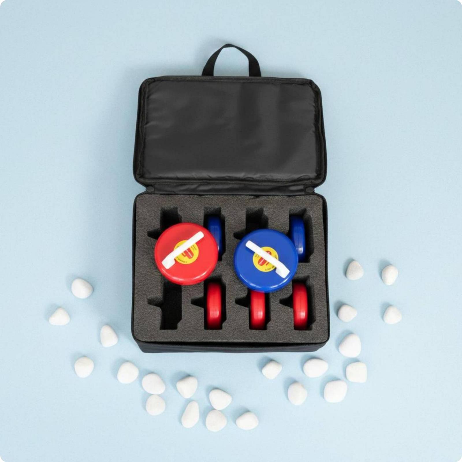 4 Pierres de Curling sur Terre Entraînement Utilisation Tapis de Curling Intérieur Jeu Équipement Sportif Glissement Sans Effort Installation Rapide black