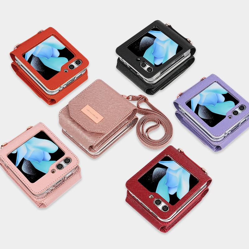 Vietao Crossbody Lanyard Mobile Phone Cases With Card Slots Wallet For Samsung Galaxy Z Flip 8, Z Flip 7, Z Flip 6, Z Flip 5 4 3