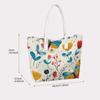 Cute Floral Butterfly Print Tote Bag Fashion Casual Portable Daily Shoulder Bag for Women Outdoor Shopping Travel Use