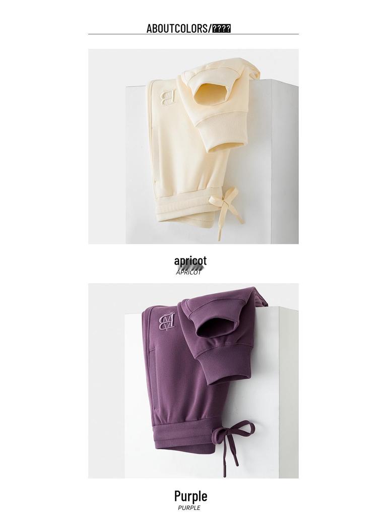 GAGN Women's High Waist Purple Straight-Leg Casual Sports Pants - Simple, Loose, and Versatile.