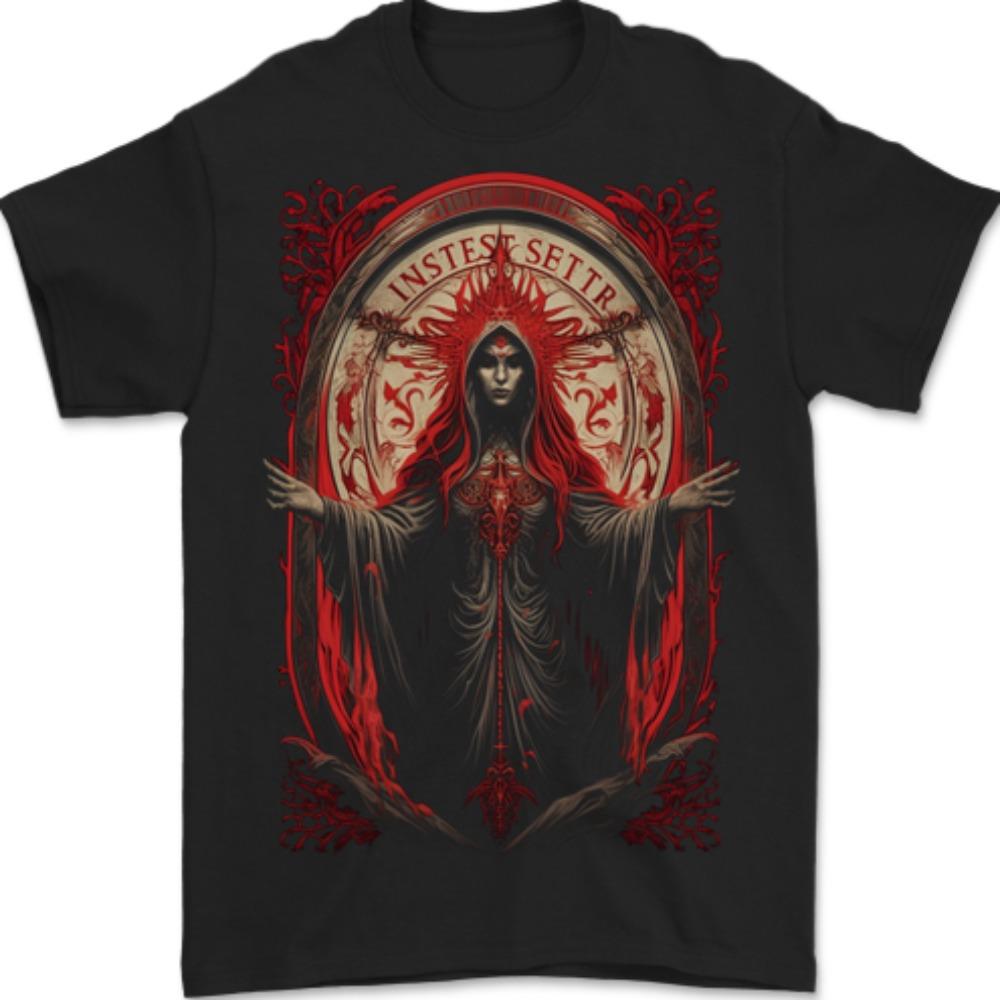 

Evil Witch Satanic Halloween Mens T-Shirt Creative Pattern Print Design Short Sleeve Gothic Style Male Summer Round Neck Tshi... 5XL різнокольоровий