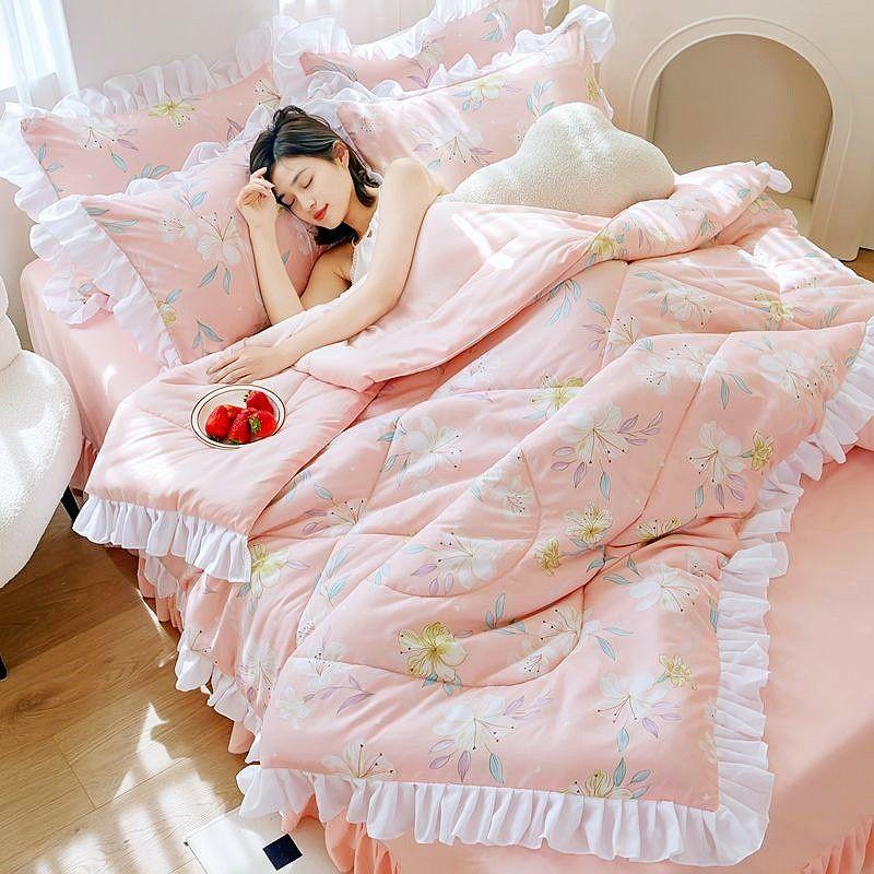Cool Lace Washed Cotton Air Conditioning Sheets Double Sheets Thin Blankets