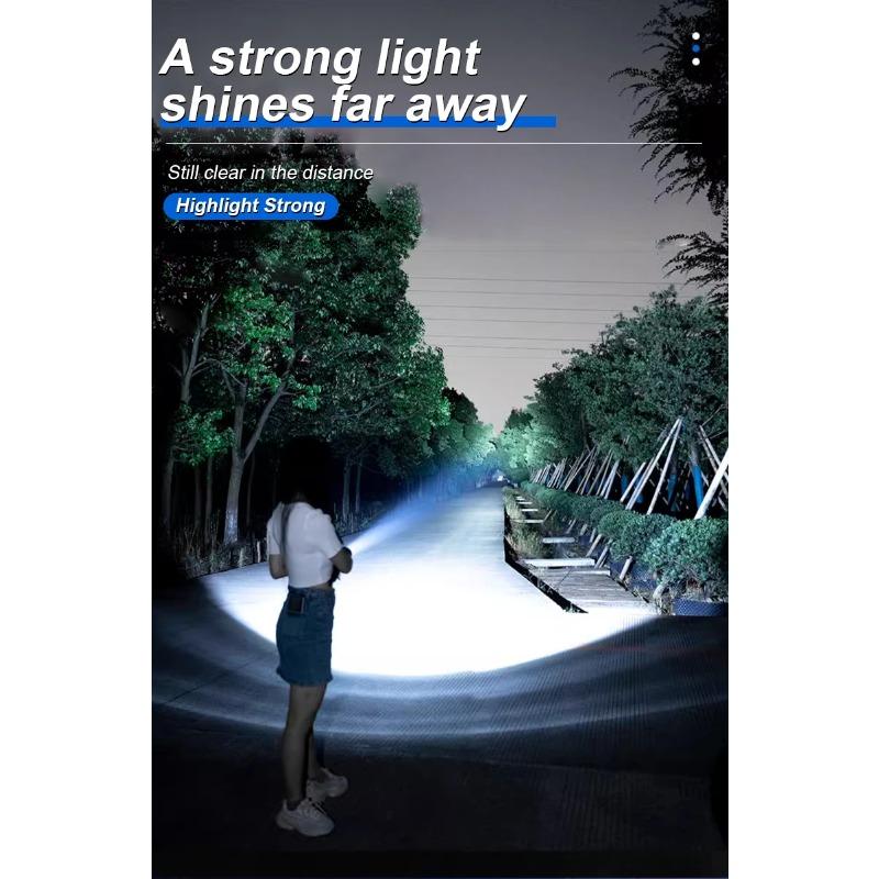 High Power Led Flashlight Super Bright Long Range Torch Rechargeable Ultra Powerful Outdoor Hand Lamp Camping Lantern