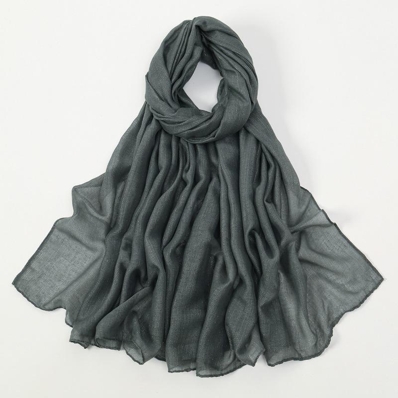 New silver silk breathable sunscreen versatile long scarf women's yarn scarf Middle Eastern women's ethnic headscarf scarf