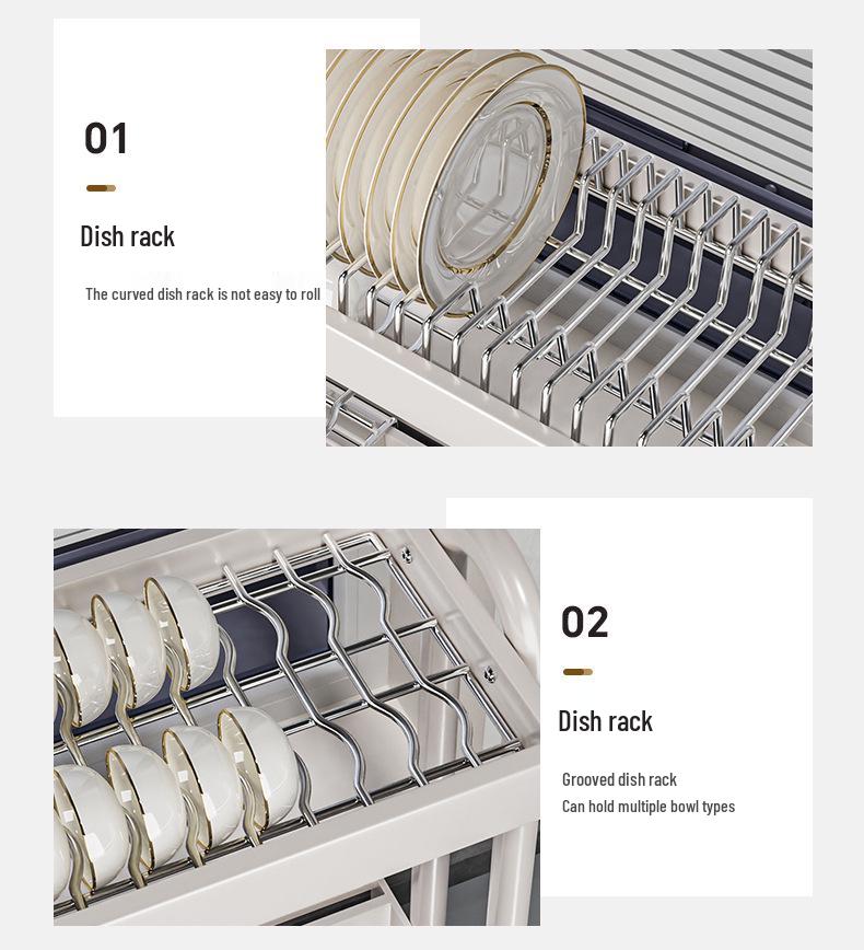 Stainless Steel Multifunctional Kitchen Sink Dish and Bowl Storage Rack