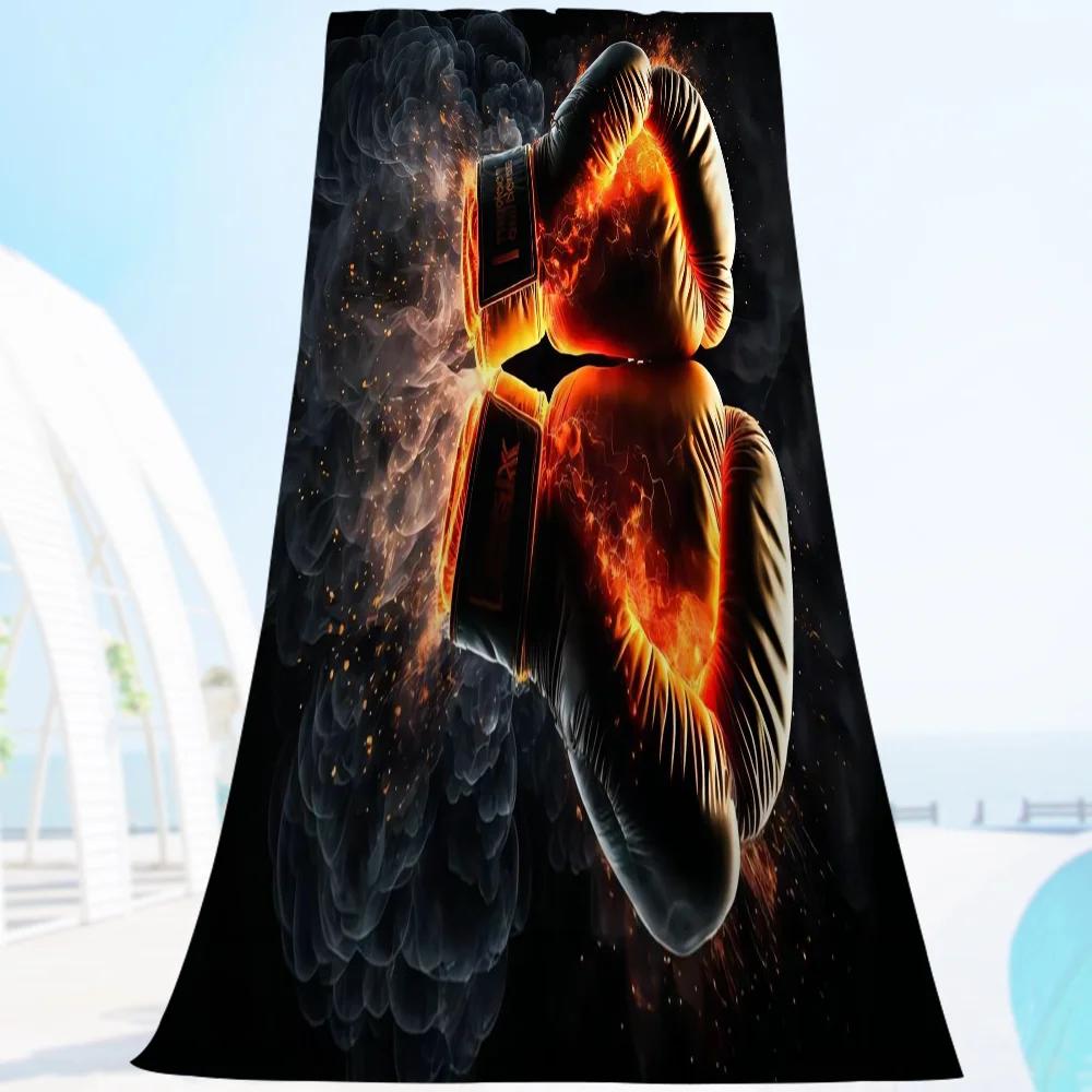 Boxing Gloves Vintage Beach Towel Colorful Bath Towels For Girl Microfiber Quick Dry Custom Sand Free Beach Yoga Spa Gym Pool