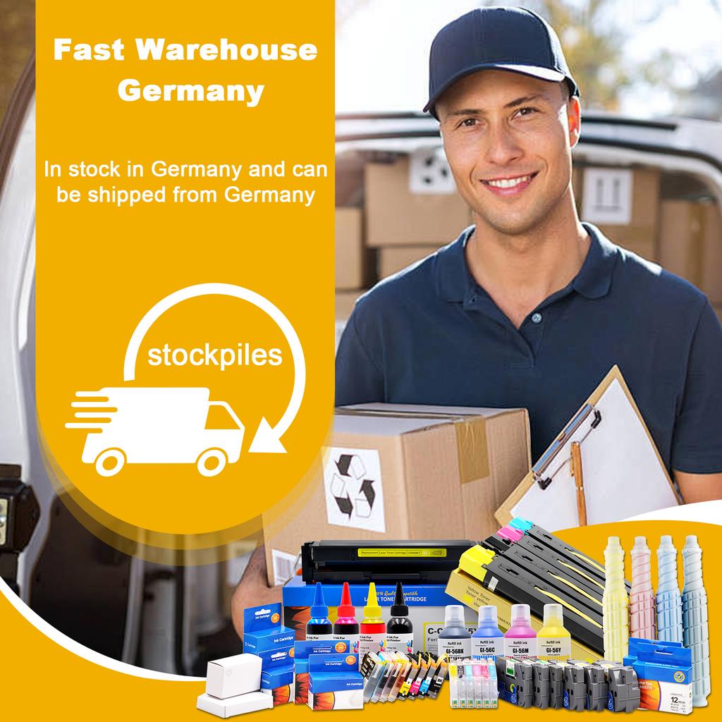 Tatrix 65XL Germany Warehouse Spot 1 Sets of 4 Premium Remanufactured Color Inkjet Ink Cartridge for HP Deskjet 3723 Printer