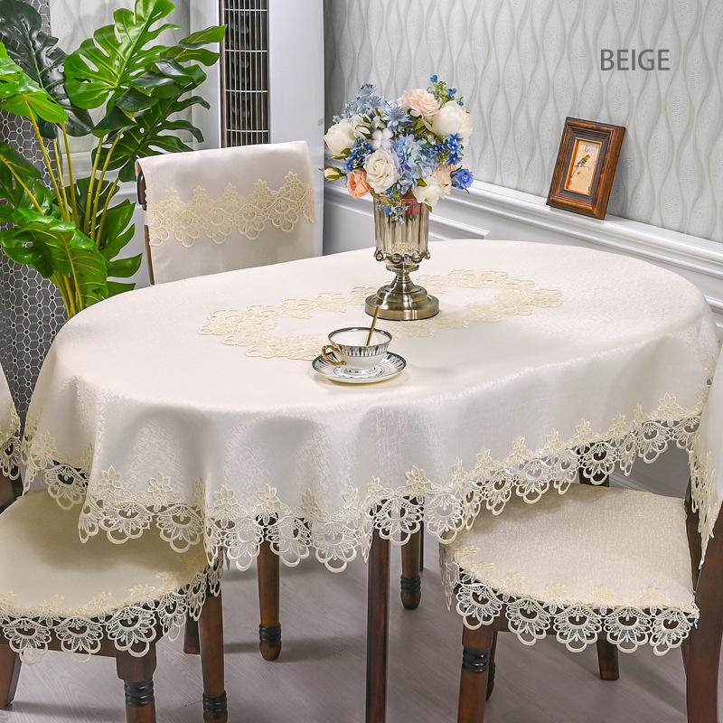 Tovaglia Battilo Ovale Pizzo Ricamato Macramè Copritavolo per Tavolo da Pranzo Tavolino da Caffè Decorazioni per Matrimonio Festa in Cucina
