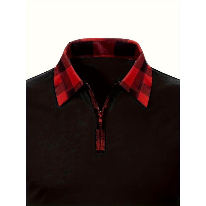 Retro Ekose Gömlek, Erkek Rahat V Yaka Kazak Uzun Kollu Rugby Gömleği Kış Sonbahar, Erkek Giyim