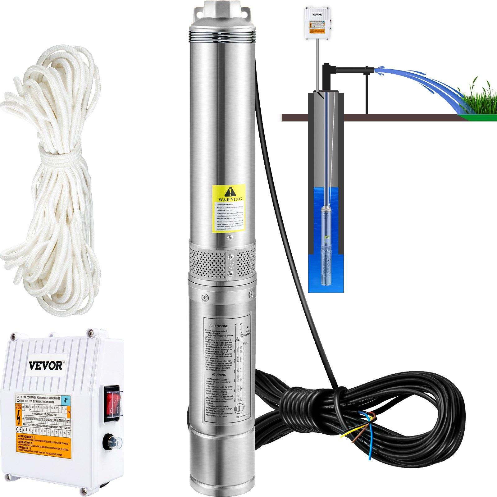 VEVOR Deep Well Submersible Pump, 1100W