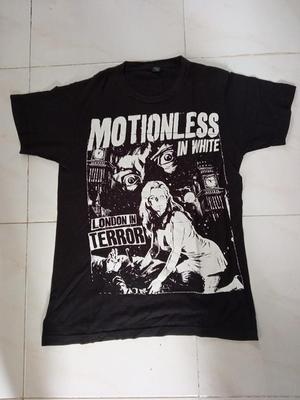 Motionless In White London In Terror Basic Black Short Sleeve T Shirt Tops Tees Men's Women's