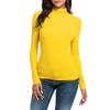 Women's Fashion Slim-Fit Stretch Base Layer Top Solid Colour Long-Sleeved Blouse