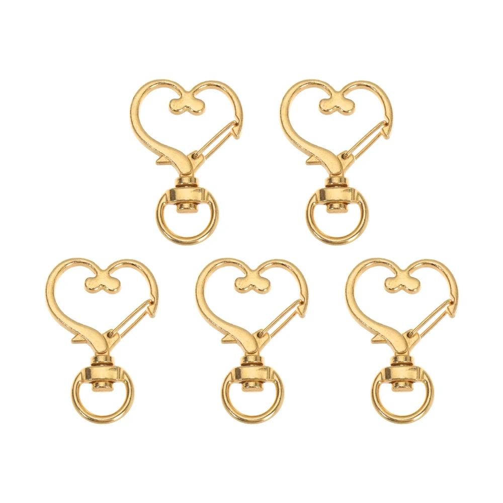 5pcs Metal Key Pendant Key Ring DIY Keychain Lobster Lobster Clasp Hooks Trigger Clips Buckles Snap Hook