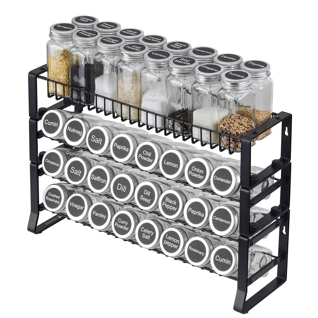 Spice Rack Organizer for Cabinet Seasoning Storage Set Wall Mounted 4 Pack