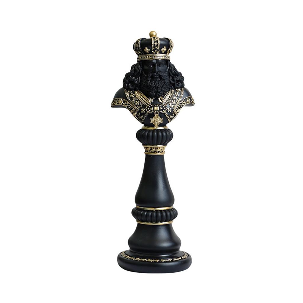 Black/White Chess Statue Queen/King/Horse Sculpture for Sophisticated Home and Office Decoration Classical Designing