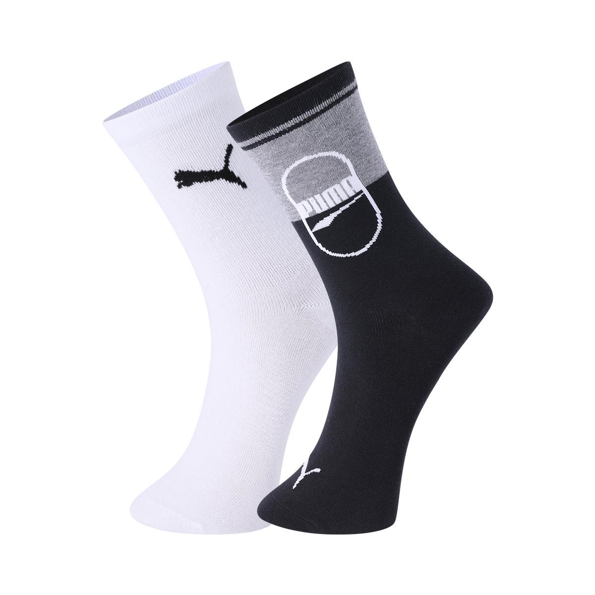 Носки PUMA до колена Унисекс 2 пары Черно-белая комбинация 701229072-001 35/38
