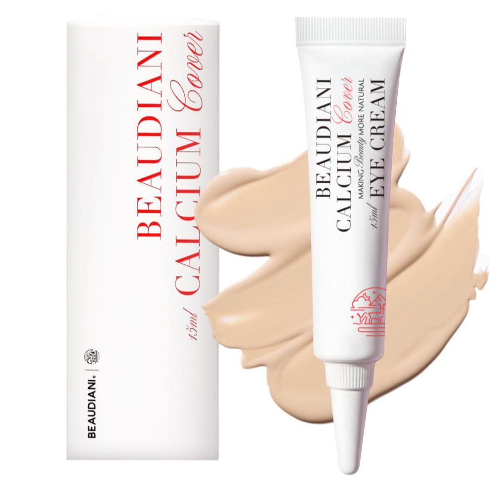 BEAUDIANI Calcium Dark Circle Cover Eye Cream 15ml Wrinkle Care Under Eye Bags Tone Up Anti Aging Concealer Foundation Free K-Beauty Single Pack