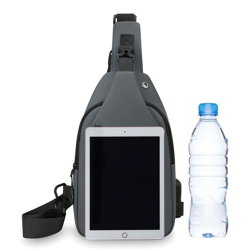 Men's Simple Single-shoulder Fashionable Casual Backpack with Water Resistance, Front Pocket, Trendy Cross-body Bag